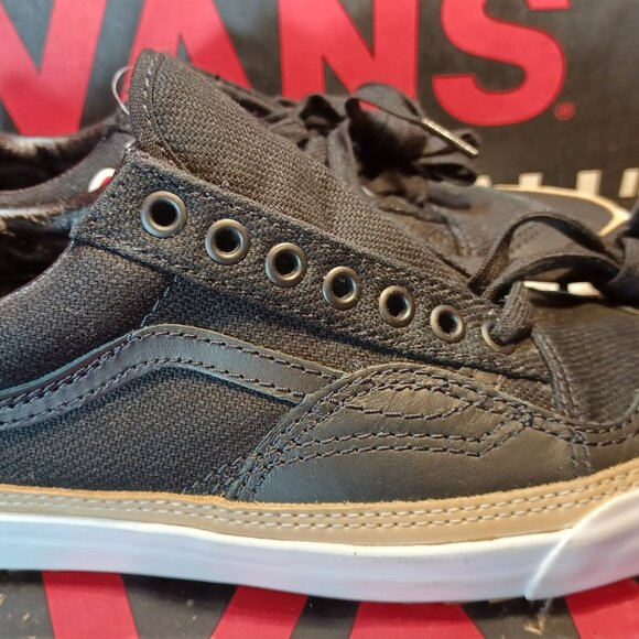Vans Men's 7/Women's 8.5 Old Skool Overply Era Vamp Black Leather VN0A4U14XFZ - Picture 12 of 12